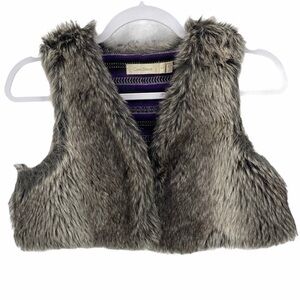 Costa‎ Blanca Faux Fur Open Front Crop Vest